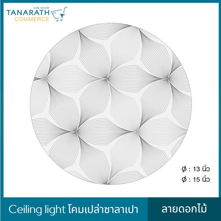 LeKise CEILING LIGHT โคมเพดานเปล่าซาลาเปา ลายดอกไม้